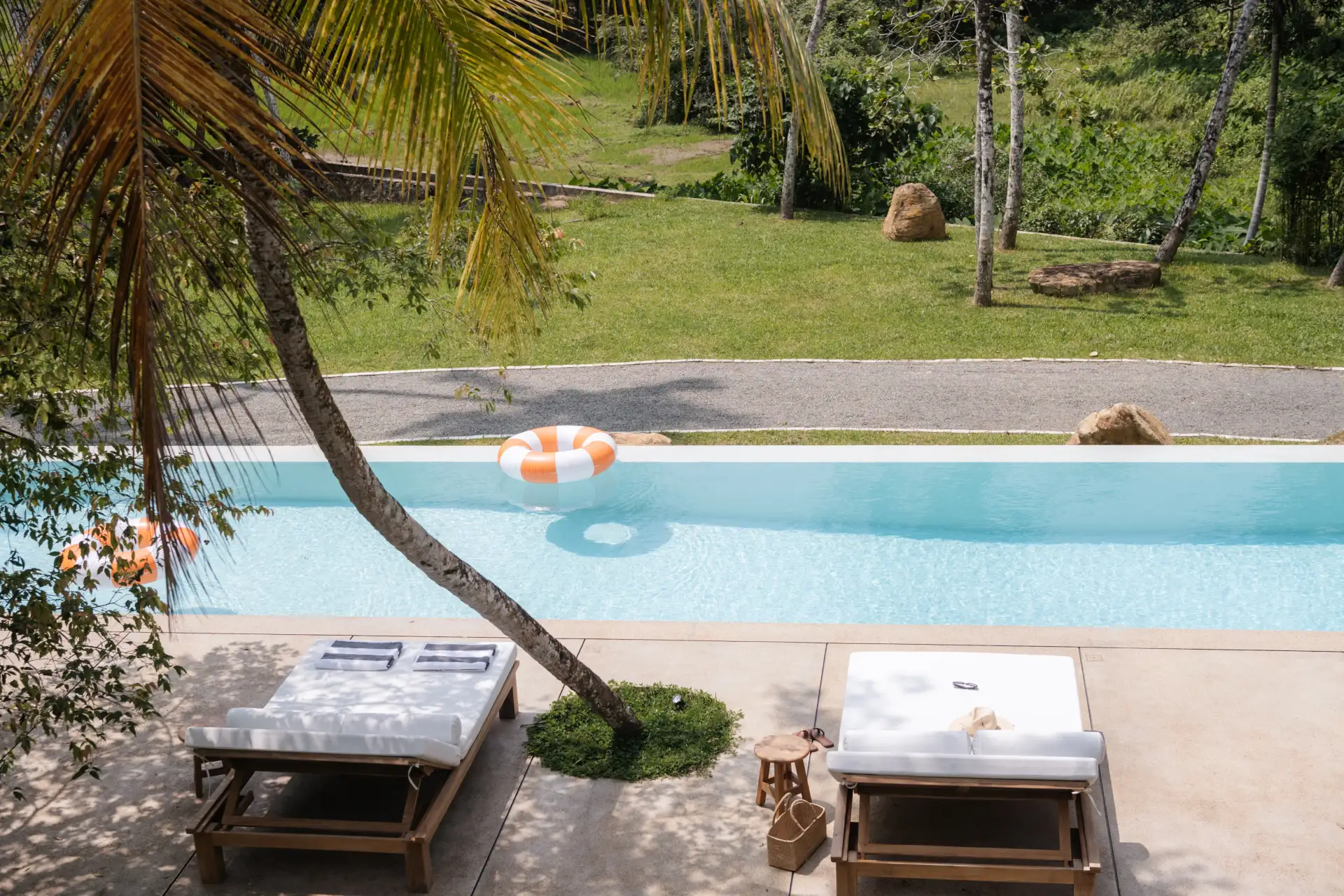 Salt Water Pool with paddy field views