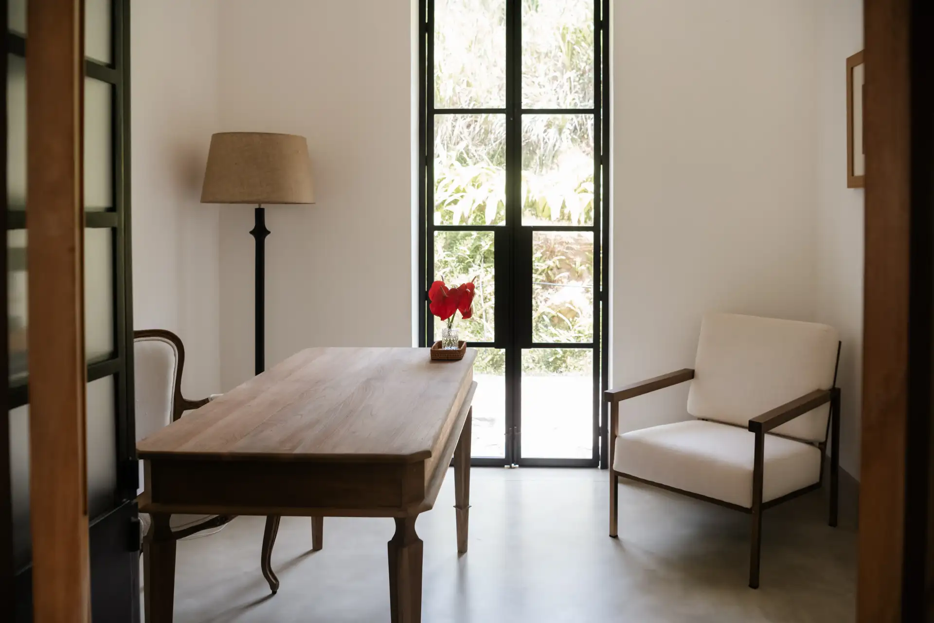 Light-filled study room with private veranda